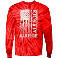 Wear Red for Deployed Kuwait R.E.D. Friday Flag Gift Tie-Dye Long Sleeve Shirt