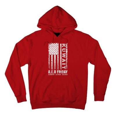 Wear Red for Deployed Kuwait R.E.D. Friday Flag Gift Tall Hoodie