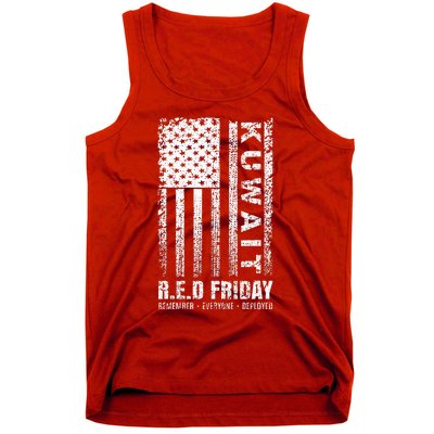 Wear Red for Deployed Kuwait R.E.D. Friday Flag Gift Tank Top