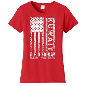 Wear Red for Deployed Kuwait R.E.D. Friday Flag Gift Women's T-Shirt