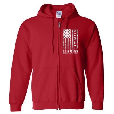 Wear Red for Deployed Kuwait R.E.D. Friday Flag Gift Full Zip Hoodie