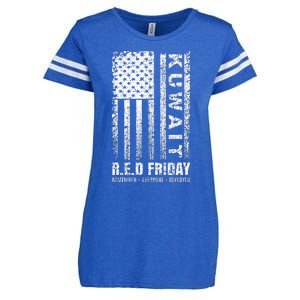 Wear Red for Deployed Kuwait R.E.D. Friday Flag Gift Enza Ladies Jersey Football T-Shirt