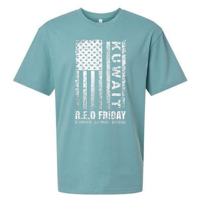 Wear Red for Deployed Kuwait R.E.D. Friday Flag Gift Sueded Cloud Jersey T-Shirt