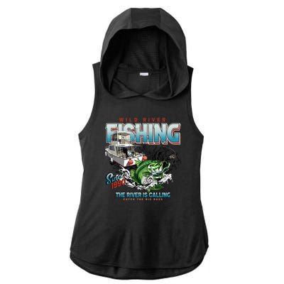 Wild River Fishing Bass Ladies PosiCharge Tri-Blend Wicking Draft Hoodie Tank