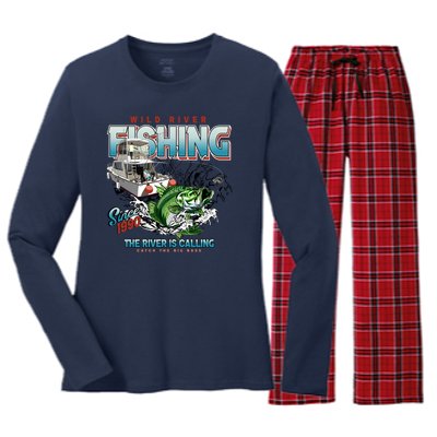 Wild River Fishing Bass Women's Long Sleeve Flannel Pajama Set 