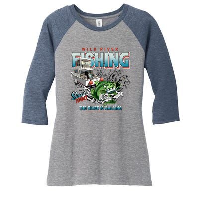 Wild River Fishing Bass Women's Tri-Blend 3/4-Sleeve Raglan Shirt