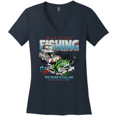 Wild River Fishing Bass Women's V-Neck T-Shirt