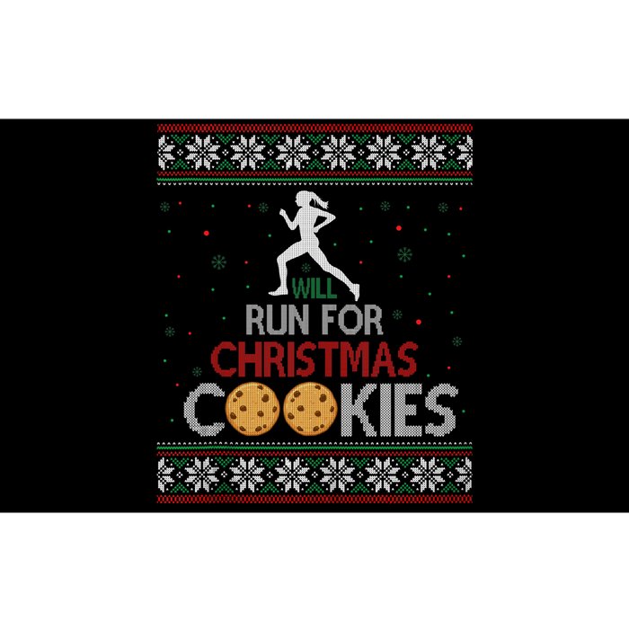 Will Run For Christmas Cookies Lady Runners Workout Gift Bumper Sticker