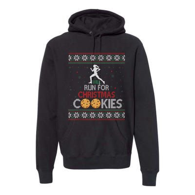 Will Run For Christmas Cookies Lady Runners Workout Gift Premium Hoodie