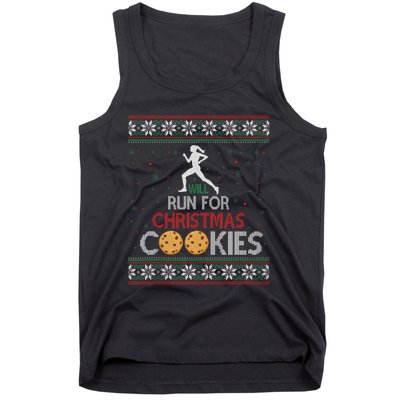 Will Run For Christmas Cookies Lady Runners Workout Gift Tank Top