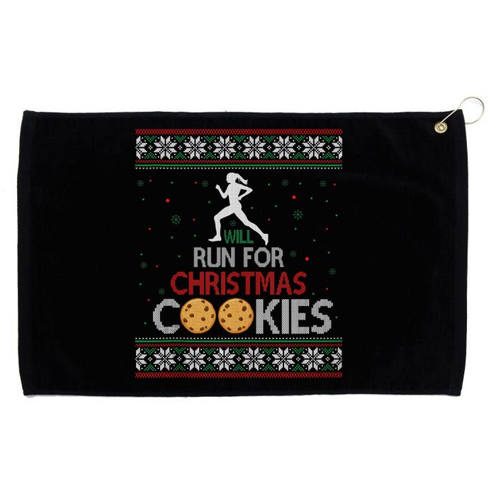 Will Run For Christmas Cookies Lady Runners Workout Gift Grommeted Golf Towel