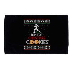 Will Run For Christmas Cookies Lady Runners Workout Gift Microfiber Hand Towel