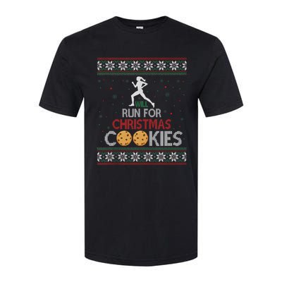 Will Run For Christmas Cookies Lady Runners Workout Gift Softstyle CVC T-Shirt