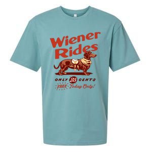 Wiener Rides Free Today Only Funny Wiener Sueded Cloud Jersey T-Shirt