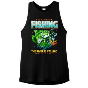 Wild River Fishing The River Is Calling Catch The Big Bass Since 1990 Ladies PosiCharge Tri-Blend Wicking Tank