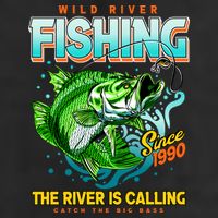 Wild River Fishing The River Is Calling Catch The Big Bass Since 1990 Cool Comfort Performance Bucket Hat