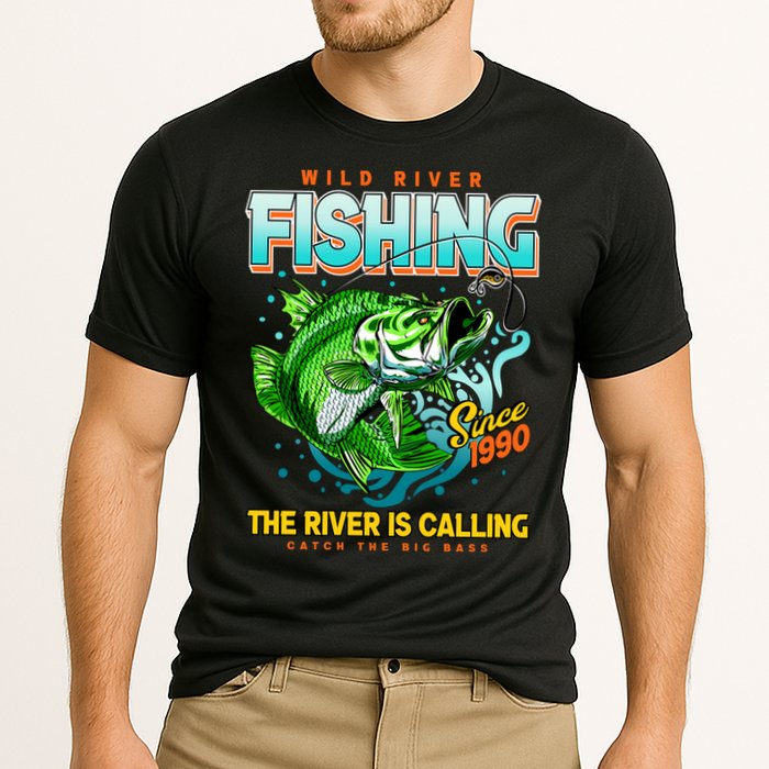 Wild River Fishing The River Is Calling Catch The Big Bass Since 1990 Cooling Performance Crew T-Shirt