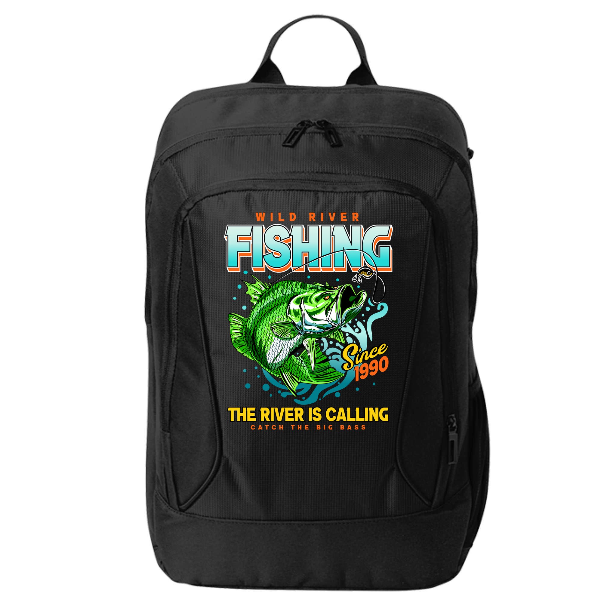 Wild River Fishing The River Is Calling Catch The Big Bass Since 1990 City Backpack