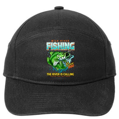 Wild River Fishing The River Is Calling Catch The Big Bass Since 1990 7-Panel Snapback Hat
