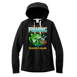 Wild River Fishing The River Is Calling Catch The Big Bass Since 1990 Women's Fleece Hoodie