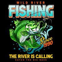 Wild River Fishing The River Is Calling Catch The Big Bass Since 1990 16 in Basic Backpack