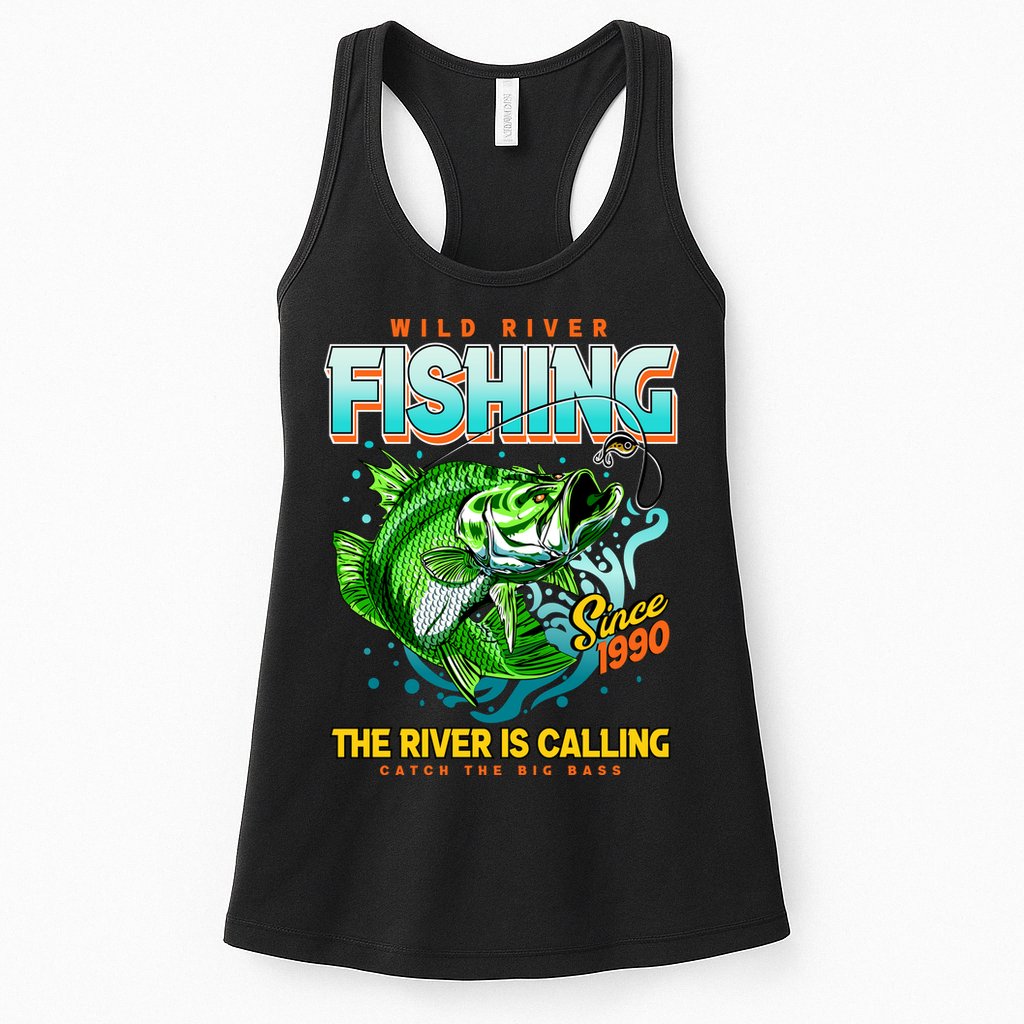Wild River Fishing The River Is Calling Catch The Big Bass Since 1990 Womens Tank Top