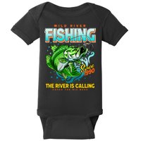 Wild River Fishing The River Is Calling Catch The Big Bass Since 1990 Baby Bodysuit