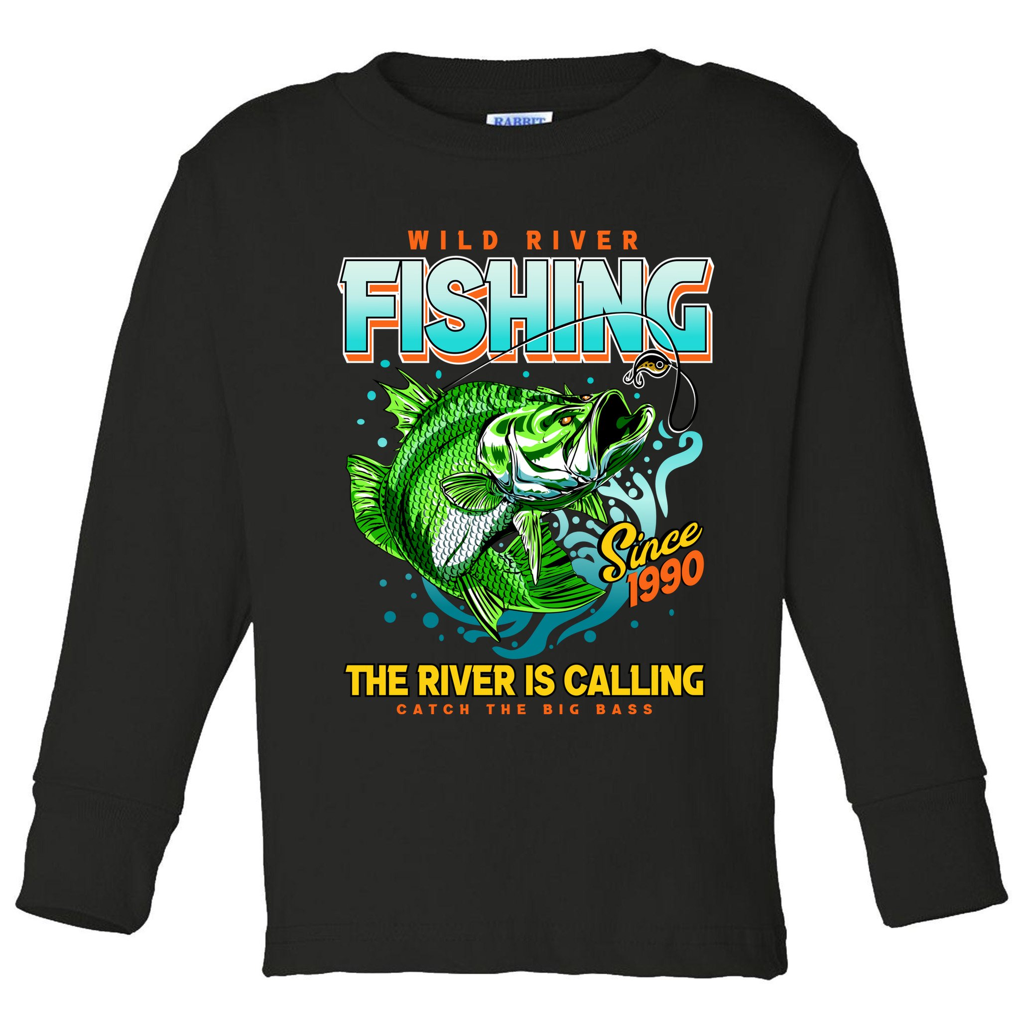 Wild River Fishing The River Is Calling Catch The Big Bass Since 1990 Toddler Long Sleeve Shirt