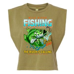 Wild River Fishing The River Is Calling Catch The Big Bass Since 1990 Garment-Dyed Women's Muscle Tee