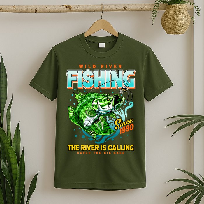Wild River Fishing The River Is Calling Catch The Big Bass Since 1990 T-Shirt