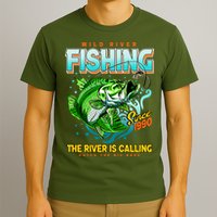 Wild River Fishing The River Is Calling Catch The Big Bass Since 1990 T-Shirt