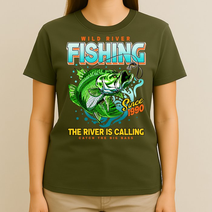 Wild River Fishing The River Is Calling Catch The Big Bass Since 1990 T-Shirt