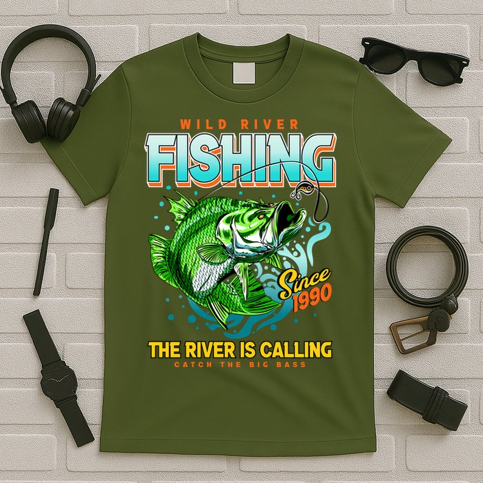 Wild River Fishing The River Is Calling Catch The Big Bass Since 1990 T-Shirt