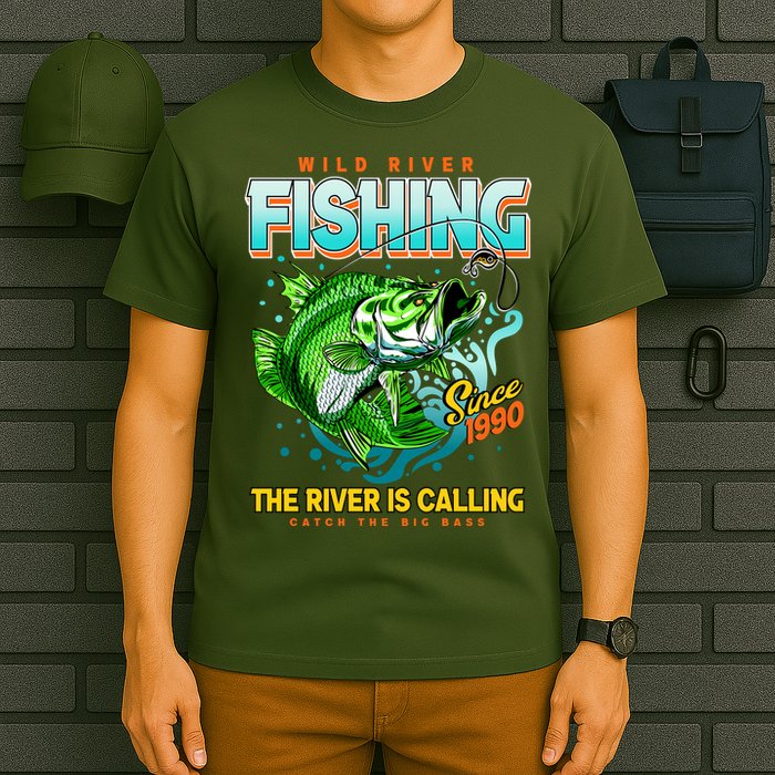Wild River Fishing The River Is Calling Catch The Big Bass Since 1990 T-Shirt