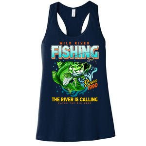 Wild River Fishing The River Is Calling Catch The Big Bass Since 1990 Women's Racerback Tank