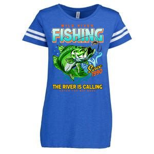 Wild River Fishing The River Is Calling Catch The Big Bass Since 1990 Enza Ladies Jersey Football T-Shirt