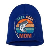 Wo Retro Funny Reel Cool Mom Fishing Mothers Day Gift Short Acrylic Beanie