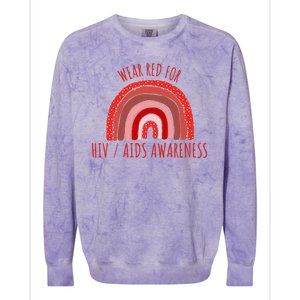 Wear Red For Hiv Aids Awareness Hiv Aids Colorblast Crewneck Sweatshirt