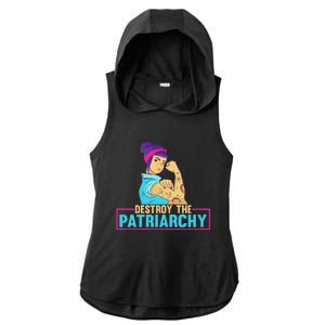 Womens Radical Feminist Feminism Destroy The Patriarchy Ladies PosiCharge Tri-Blend Wicking Draft Hoodie Tank