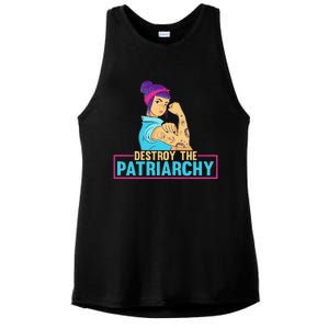 Womens Radical Feminist Feminism Destroy The Patriarchy Ladies PosiCharge Tri-Blend Wicking Tank