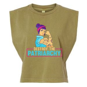 Womens Radical Feminist Feminism Destroy The Patriarchy Garment-Dyed Women's Muscle Tee