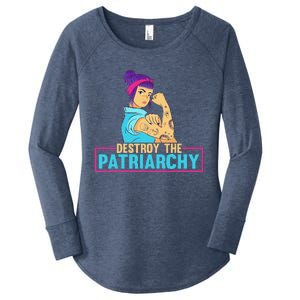 Womens Radical Feminist Feminism Destroy The Patriarchy Women's Perfect Tri Tunic Long Sleeve Shirt