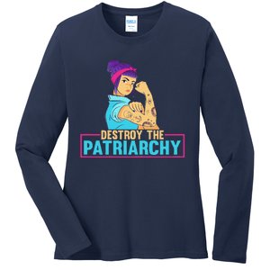 Womens Radical Feminist Feminism Destroy The Patriarchy Ladies Long Sleeve Shirt