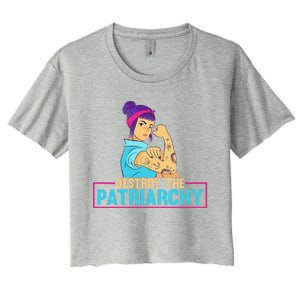 Womens Radical Feminist Feminism Destroy The Patriarchy Women's Crop Top Tee