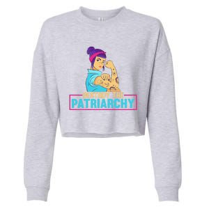 Womens Radical Feminist Feminism Destroy The Patriarchy Cropped Pullover Crew