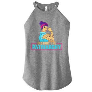 Womens Radical Feminist Feminism Destroy The Patriarchy Women's Perfect Tri Rocker Tank