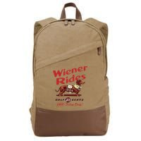 Wiener Rides Free Today Only Funny Wiener Dog Cotton Canvas Backpack