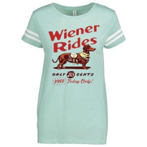 Wiener Rides Free Today Only Funny Wiener Dog Enza Ladies Jersey Football T-Shirt