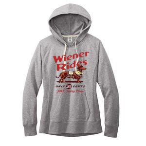 Wiener Rides Free Today Only Funny Wiener Dog Women's Fleece Hoodie