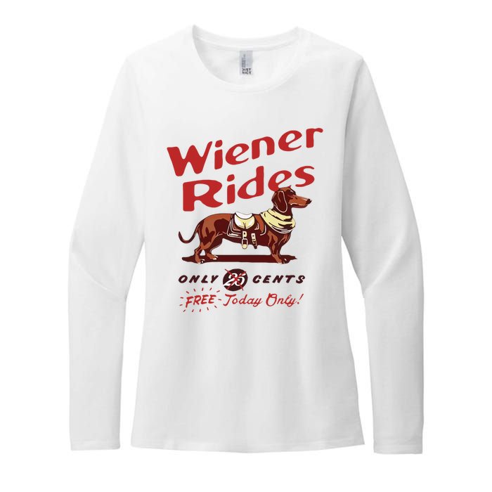 Wiener Rides Free Today Only Funny Wiener Dog Womens CVC Long Sleeve Shirt